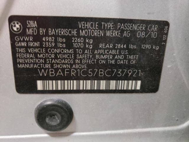 Photo 10 from auction – 2011 BMW 528 I with VIN WBAFR1C57BC737921