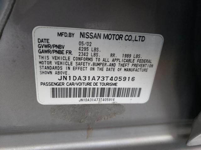 Photo 10 from auction – 2003 NISSAN MAXIMA GLE with VIN JN1DA31A73T405916