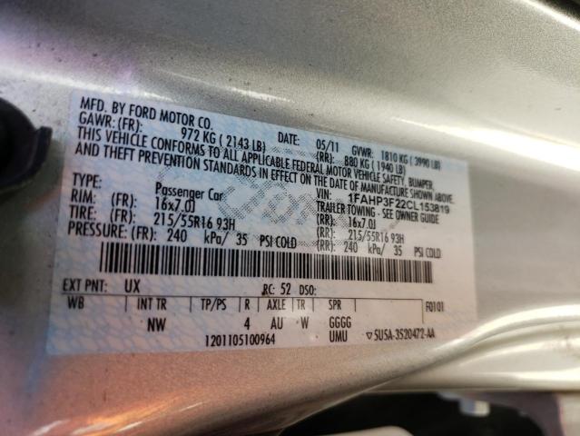 Photo 10 from auction – 2012 FORD FOCUS SE with VIN 1FAHP3F22CL153819