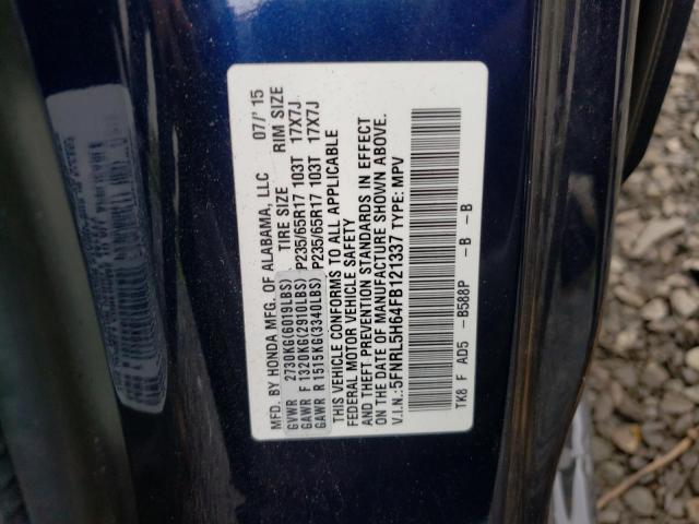 Photo 10 from auction – 2015 HONDA ODYSSEY EX with VIN 5FNRL5H64FB121337