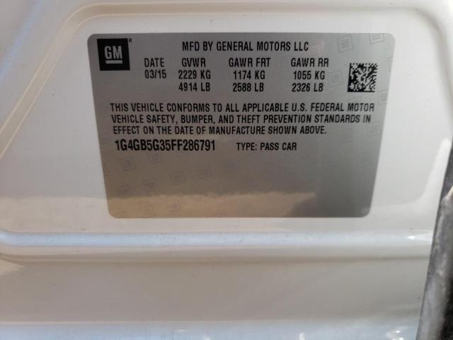 Photo 10 from auction – 2015 BUICK LACROSSE with VIN 1G4GB5G35FF286791