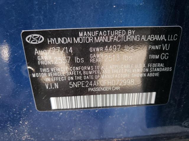 Photo 10 from auction – 2015 HYUNDAI SONATA SE with VIN 5NPE24AF0FH072998