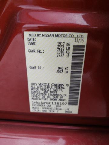 Photo 10 from auction – 2016 NISSAN ALTIMA 2.5 with VIN 1N4AL3APXGC116197