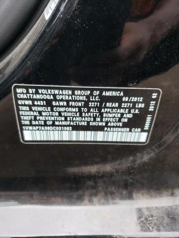 Photo 10 from auction – 2013 VOLKSWAGEN PASSAT S with VIN 1VWAP7A36DC031062