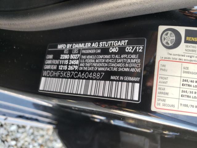 Photo 10 from auction – 2012 MERCEDES-BENZ E 350 with VIN WDDHF5KB7CA604887