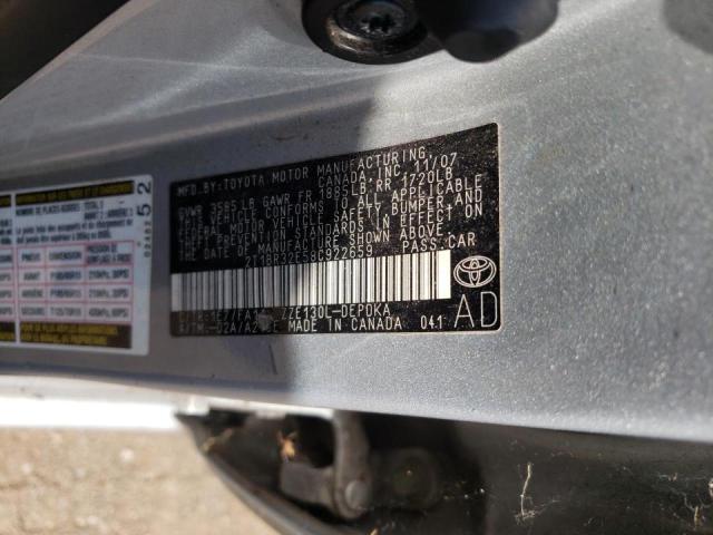 Photo 10 from auction – 2008 TOYOTA COROLLA CE with VIN 2T1BR32E58C922659