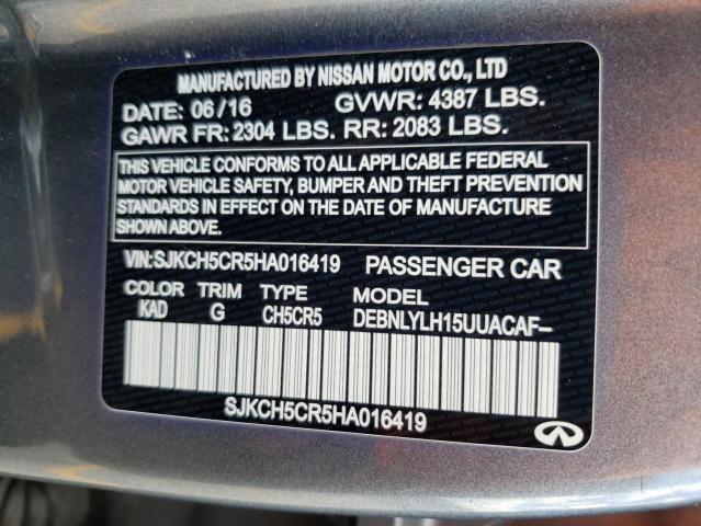 Photo 10 from auction – 2017 INFINITI QX30 BASE with VIN SJKCH5CR5HA016419