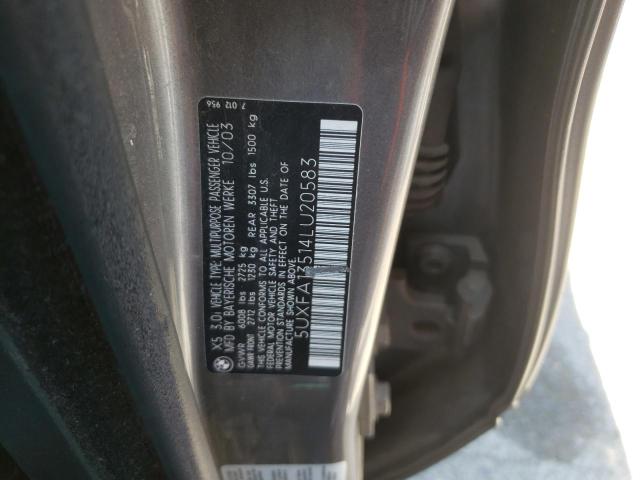 Photo 10 from auction – 2004 BMW X5 3.0I with VIN 5UXFA13514LU20583