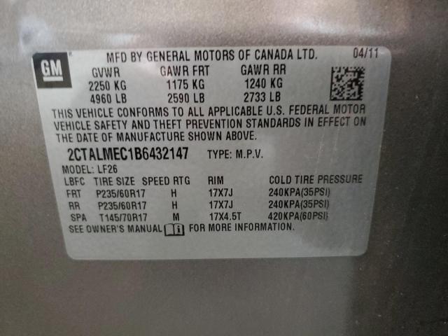 Photo 10 from auction – 2011 GMC TERRAIN SL with VIN 2CTALMEC1B6432147