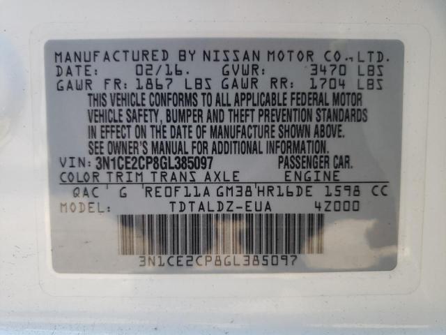 Photo 10 from auction – 2016 NISSAN VERSA NOTE with VIN 3N1CE2CP8GL385097
