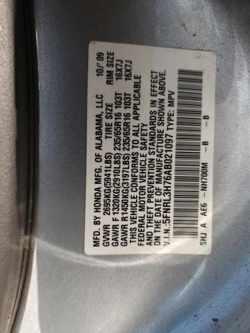 Photo 10 from auction – 2010 HONDA ODYSSEY EX with VIN 5FNRL3H76AB021097