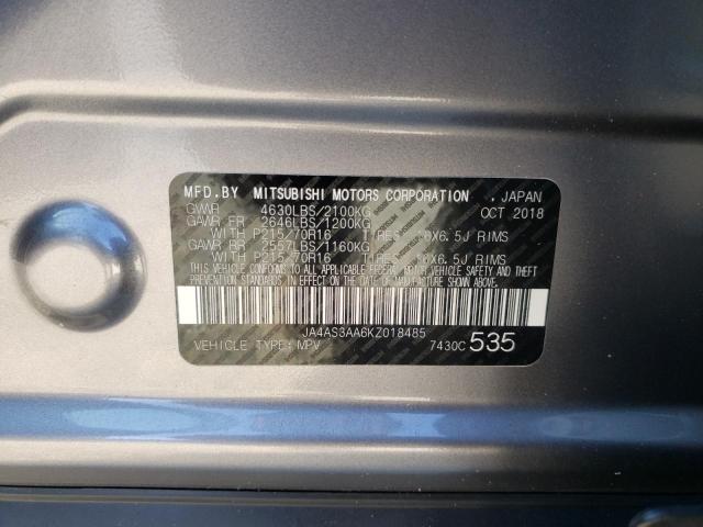 Photo 10 from auction – 2019 MITSUBISHI ECLIPSE CR with VIN JA4AS3AA6KZ018485