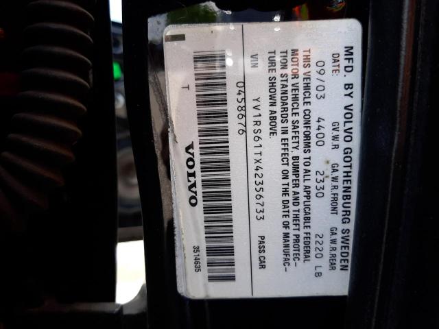 Photo 10 from auction – 2004 VOLVO S60 with VIN YV1RS61TX42356733