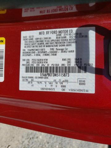 Photo 10 from auction – 2021 FORD MUSTANG GT with VIN 1FA6P8CF3M5115873