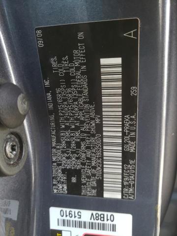 Photo 10 from auction – 2009 TOYOTA SIENNA with VIN 5TDZK23C19S250070