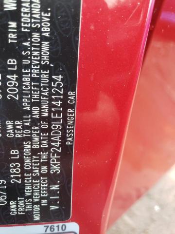 Photo 10 from auction – 2020 KIA FORTE FE with VIN 3KPF24AD9LE141254