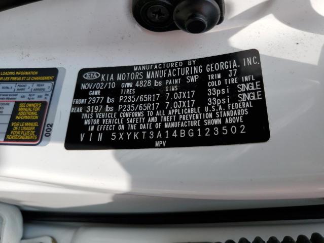 Photo 10 from auction – 2011 KIA SORENTO BA with VIN 5XYKT3A14BG123502