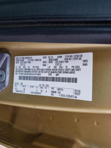 Photo 10 from auction – 2014 FORD ESCAPE SE with VIN 1FMCU9GX2EUC51901