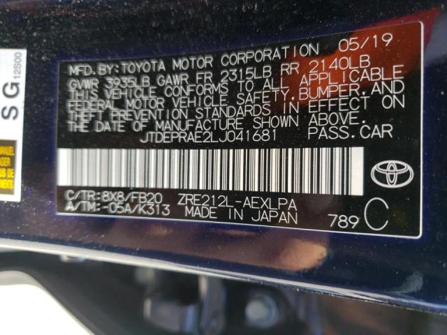 Photo 10 from auction – 2020 TOYOTA COROLLA with VIN JTDEPRAE2LJ041681