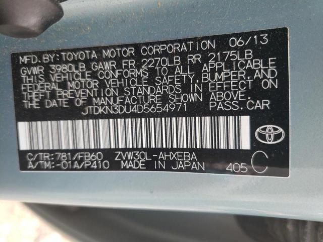 Photo 10 from auction – 2013 TOYOTA PRIUS with VIN JTDKN3DU4D5654971
