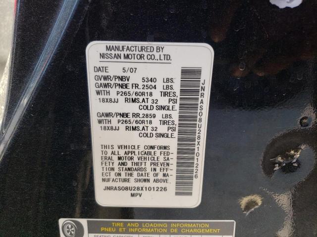 Photo 10 from auction – 2008 INFINITI FX35 with VIN JNRAS08U28X101226