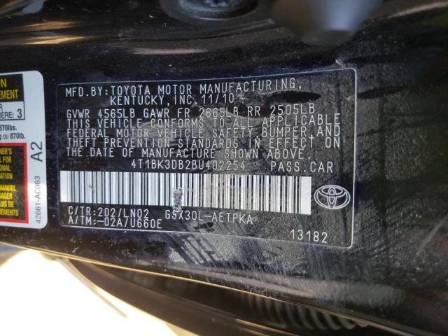 Photo 10 from auction – 2011 TOYOTA AVALON BAS with VIN 4T1BK3DB2BU402254
