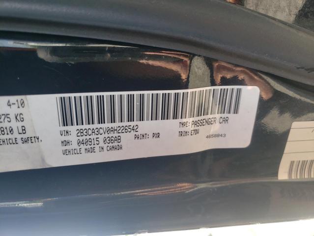 Photo 10 from auction – 2010 DODGE CHARGER SX with VIN 2B3CA3CV0AH226542