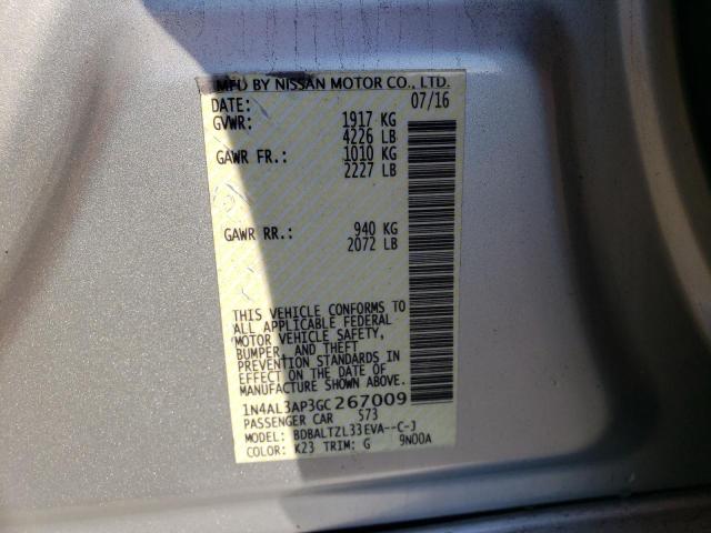 Photo 10 from auction – 2016 NISSAN ALTIMA 2.5 with VIN 1N4AL3AP3GC267009