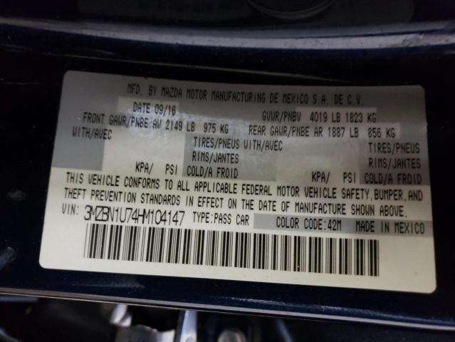 Photo 10 from auction – 2017 MAZDA 3 SPORT with VIN 3MZBN1U74HM104147