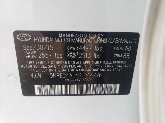 Photo 10 from auction – 2016 HYUNDAI SONATA SE with VIN 5NPE24AF4GH314726