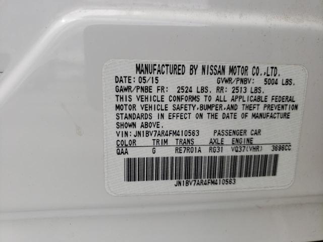 Photo 10 from auction – 2015 INFINITI Q50 BASE with VIN JN1BV7AR4FM410563