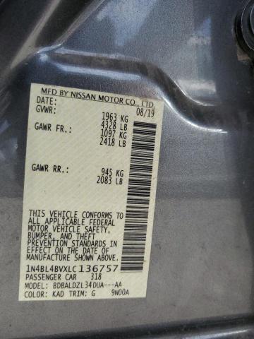 Photo 10 from auction – 2020 NISSAN ALTIMA S with VIN 1N4BL4BVXLC136757