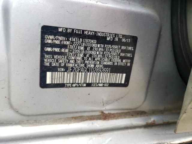 Photo 10 from auction – 2013 SUBARU XV CROSSTR with VIN JF2GPAGC1D2892691