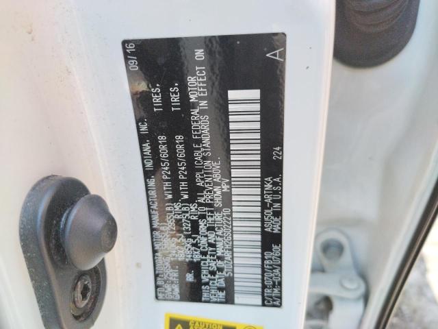 Photo 10 from auction – 2016 TOYOTA HIGHLANDER with VIN 5TDZARFH2GS022210