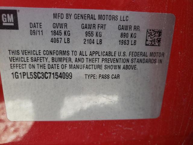 Photo 10 from auction – 2012 CHEVROLET CRUZE LT with VIN 1G1PL5SC3C7154099