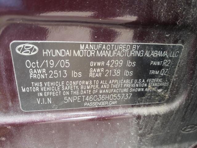 Photo 10 from auction – 2006 HYUNDAI SONATA GL with VIN 5NPET46C36H055737