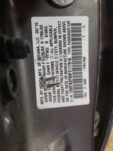 Фото 10 с аукциона – 2015 HONDA CIVIC EX с VIN 19XFB2F89FE117816