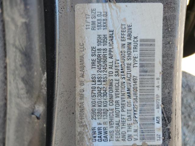 Photo 10 from auction – 2018 HONDA RIDGELINE with VIN 5FPYK2F58JB001497