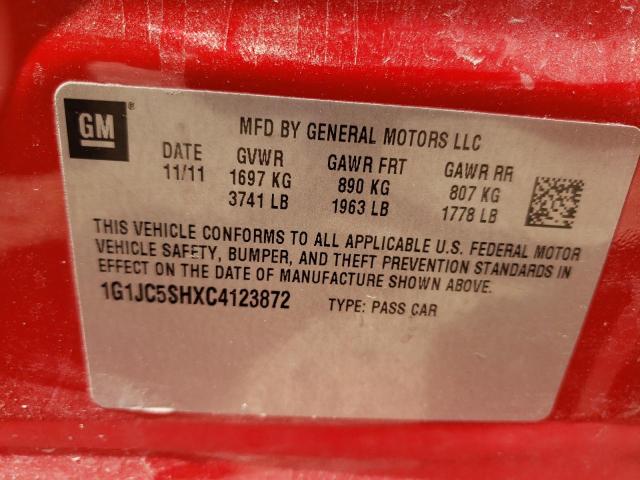 Photo 10 from auction – 2012 CHEVROLET SONIC LT with VIN 1G1JC5SHXC4123872