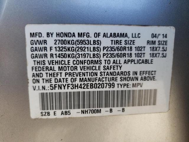 Photo 10 from auction – 2014 HONDA PILOT EX with VIN 5FNYF3H42EB020799