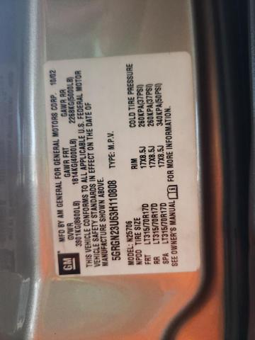 Photo 10 from auction – 2003 HUMMER H2 with VIN 5GRGN23U63H110808