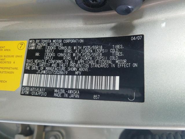 Photo 10 from auction – 2007 LEXUS RX 400H with VIN JTJHW31U772028619
