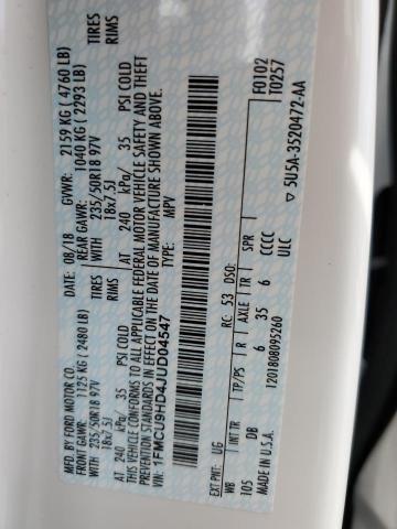 Photo 10 from auction – 2018 FORD ESCAPE SEL with VIN 1FMCU9HD4JUD04547