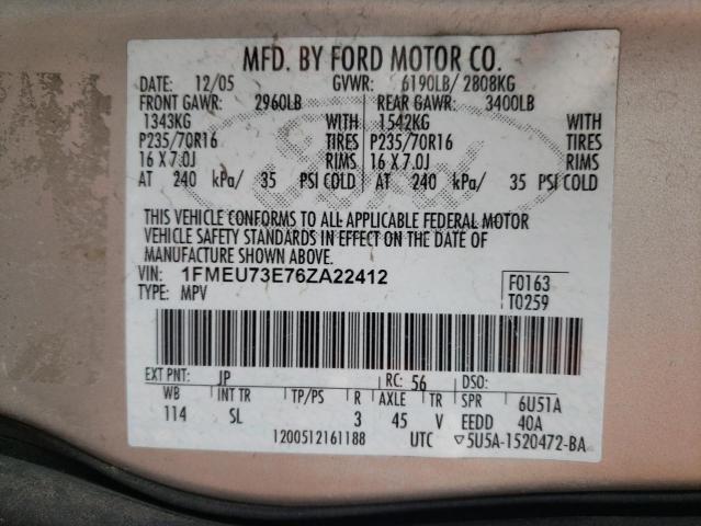 Foto 10 de la subasta – 2006 FORD EXPLORER X con VIN 1FMEU73E76ZA22412