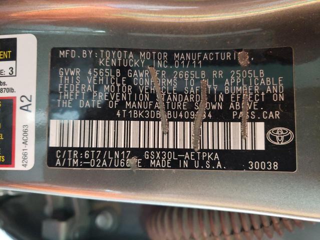 Photo 10 from auction – 2011 TOYOTA AVALON with VIN 4T1BK3DB9BU409234