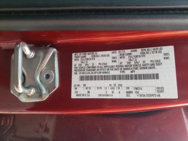 Photo 10 from auction – 2015 FORD ESCAPE TIT with VIN 1FMCU0JX3FUB18862