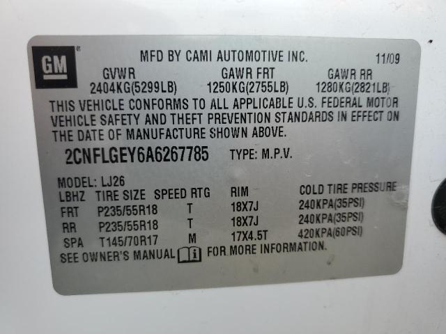 Photo 10 from auction – 2010 CHEVROLET EQUINOX LT with VIN 2CNFLGEY6A6267785