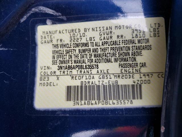 Photo 10 from auction – 2011 NISSAN SENTRA 2.0 with VIN 3N1AB6AP0BL635578