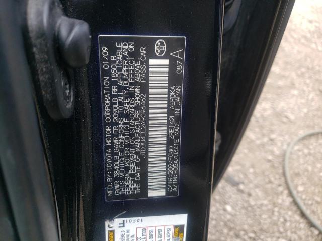 Photo 10 from auction – 2010 TOYOTA COROLLA BA with VIN JTDBU4EE2A9096462