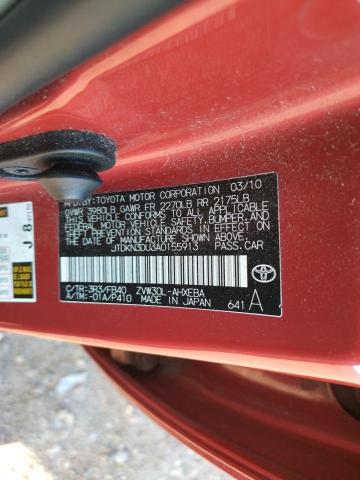 Photo 10 from auction – 2010 TOYOTA PRIUS with VIN JTDKN3DU3A0155913